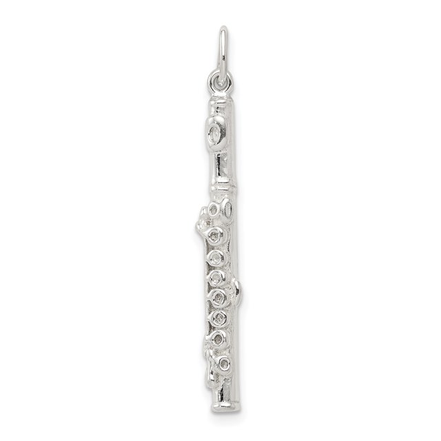 925 Argent Sterling Flute Collier Pendentif Instrument de Musique