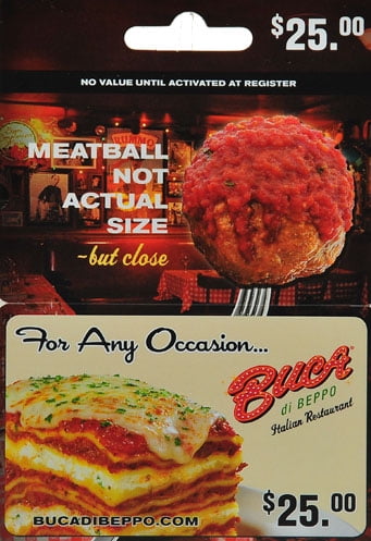 Interactive Commicat Buca Di Beppo $25 Card