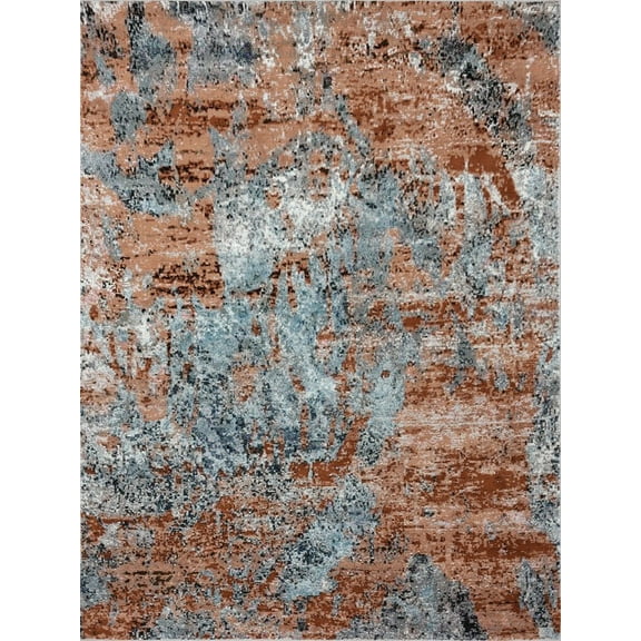 8’ x 10’ Rustic Brown Abstract Area Rug