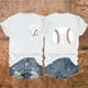 thumbnail image 2 of Camisetas de Manga Corta para Mujeres Beisbol Amor Doble Cara Impresión Cuello Redondo Camiseta, Top de Verano Casual, 2 of 3
