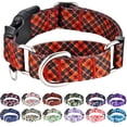 thumbnail image 1 of Collar para perro Fidohug Martingale ajustable rojo a cuadros pequeños, 1 of 7