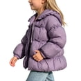 thumbnail image 5 of Dnhxils Girls Jacket Winter Lightweight Puffer Coat Toddlers Trendy Hooded Zip Up Jacket Kids Winter Warm Clothes Purple 7-8 Years, 5 of 5
