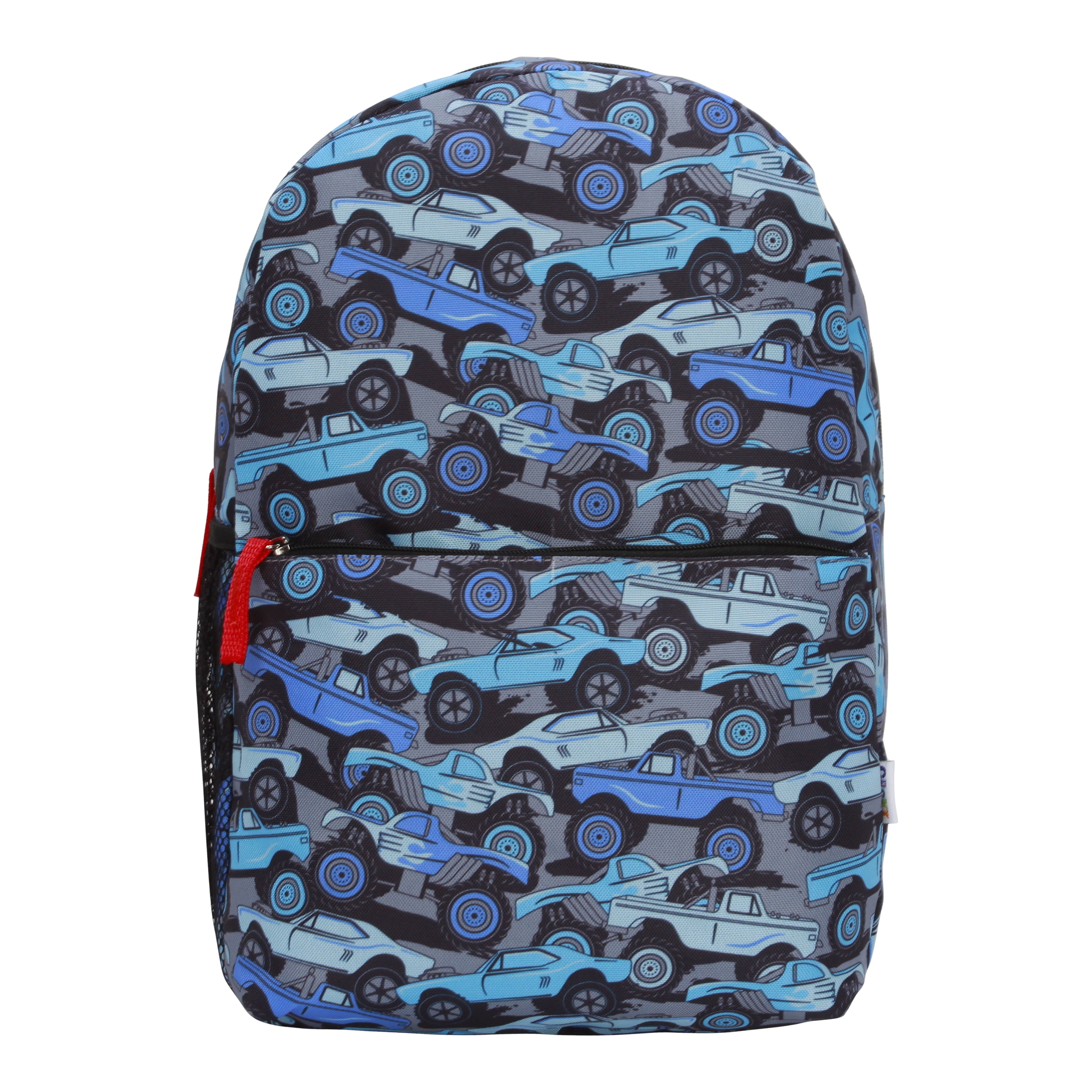 CRCKT 4-Piece Softside Kids Luggage Set, Includes 18" Carry-on Luggage, 12" Backpack, Plush Critter That Turns Into a Neck Roll Pillow, and a Matching Luggage Tag, Trucks, (Walmart. Com Exclusive)
