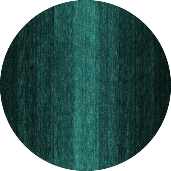 Ahgly Company Indoor Round Abstract Turquoise Blue Contemporary Area Rugs, 6' Round