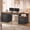 Black + Brown, variant on SEDETA 62" Farmhouse Executive Desk with File Drawers & Storage Cabinet, Computer Desk with Built-in Power Outlet, Large Work Study Writing Desk for Home Office, Walnut