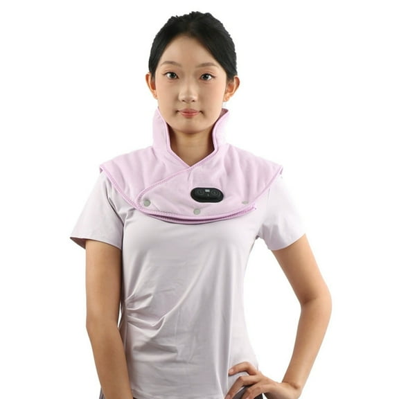 SPOORYYO 5V USB Heated Shoulder Neck Pad, Electrothermal Vibration Massage Shawl, 3 Speed Heat Vibration Control, Auto Shut Off, Carbon Fiber Heating for Muscle Tension Relief