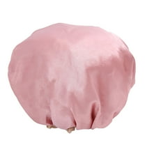 Grandest Birch Home Women Elastic Reusable Waterproof Shower Cap Head Hair Cover Bathing Hat Waterproof Dual Layer Elastic Solid C