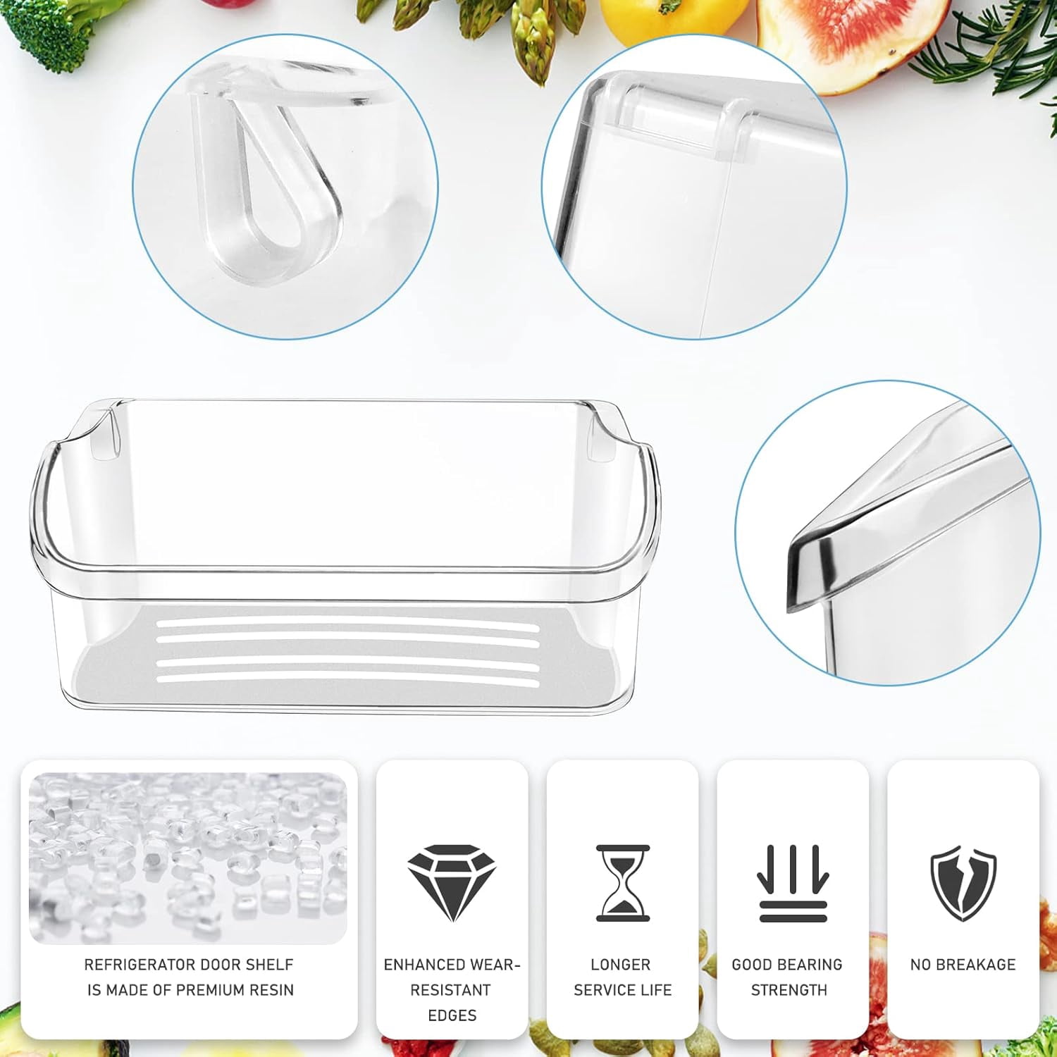 [2 PACK] Yeefeoch 240324502 Refrigerator Door Bin Shelf Compatible with crosley,frigidaire,kenmore Replace 844402,AP2549806,PS429767,EAP429767