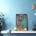 thumbnail image 5 of 12x18 inch Skull Playing Guitar 'Music' Slogan Paintings On Canvas,Home Bedroom,Music Room,Study Wall Decor Canvas Painting,Modern Style Skull Playing Guitar Decor Poster,For Man Cave,Tavern, 5 of 6