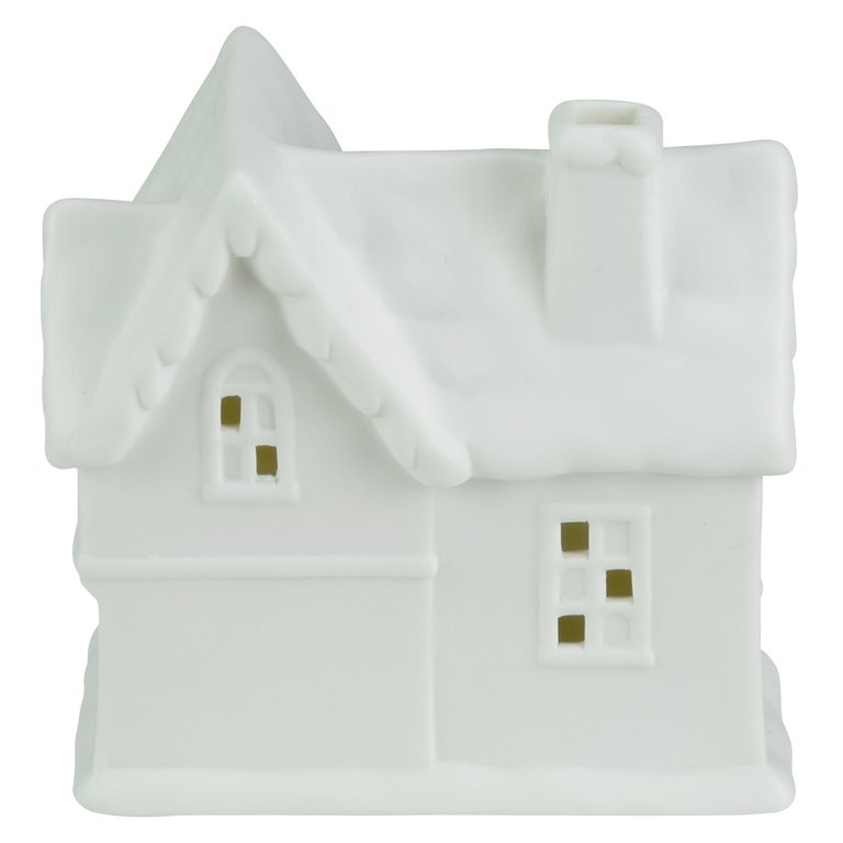 White Ceramic Christmas Village with LED light –