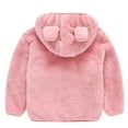 thumbnail image 4 of Esaierr Newborn Baby Boys Girls Ear Fleece Jackets Winter Coat with Hooded Zipper Up Jacket Coat for Toddler Cotton Outwears Long Sleeve V-Neck Zip up Jacket Jacket Warm Autumn Spring Top for 9M-5Y, 4 of 5