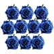 thumbnail image 2 of 10 rosas de seda artificiales de 10 cm para decoración del hogar, bodas y fiestas. R: azul oscuro, 2 of 9