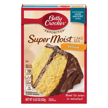 (2 pack) Betty Crocker Super Moist Yellow Cake Mix, 15.25 (Best Cupcake Mix Brand)