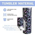 thumbnail image 4 of Halloween Skull 20oz Skinny Tumbler With Handle and Straw, Purple Gothic Skull Stainless Steel Double Walled Vacuum Insulated Cup, Holiday Gifts for Women Men, 4 of 6