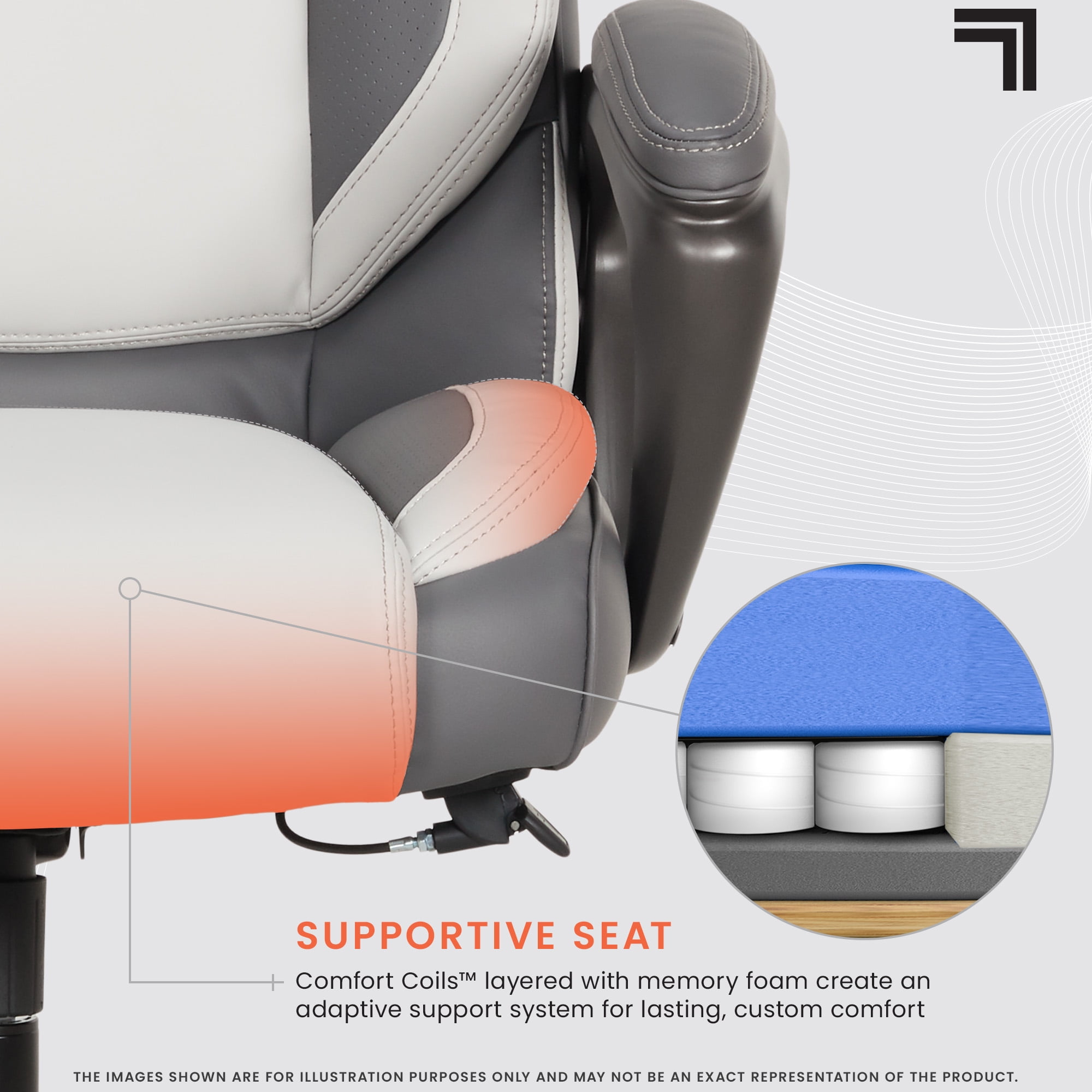 Sharper Image S-140 Massage and Heat Office Chair, White/Gray