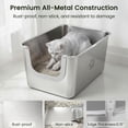 thumbnail image 5 of KPWACD Stainless Steel Litter Box Extra Large 11.7" High Sides Metal Litter Box, 5 of 9