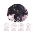 thumbnail image 5 of Kdxio Cute Kittens Group Portrait Print Shower Cap for Women,Elastic and Reusable,Double Waterproof Layers Bathing Hat, 5 of 6
