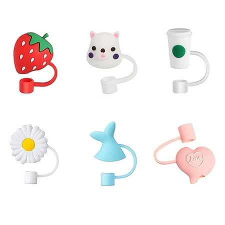 

Garhelper Silicone Straw Lids Set Straw Lids For Reusable Straws Silicone Straw Tip Covers Cute Dustproof