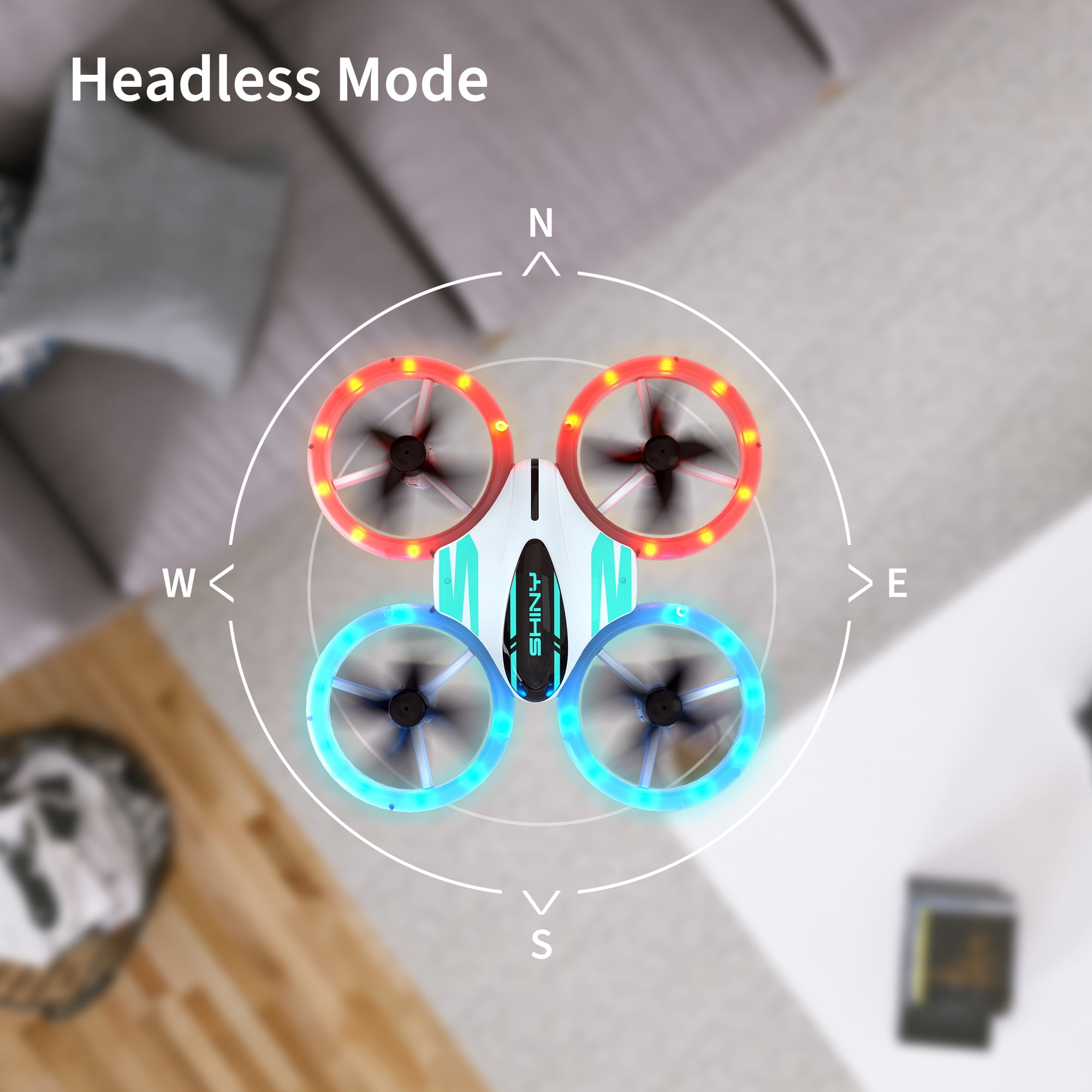 DEERC DC11 Mini Drone for Kids, RC Nano Quadcopter with LED Lights for Beginners with Altitude Hold, Demo Mode, 3 Batteries, Green