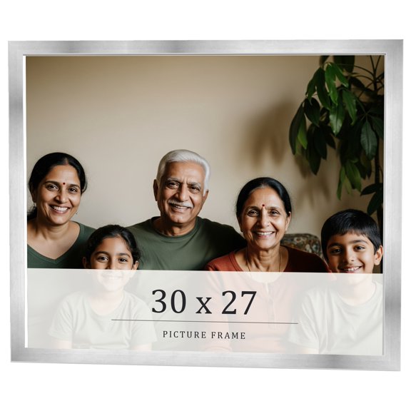 30x27 Frame Silver Real Wood Picture Frame Width 0.75 inches | Interior Frame Depth 0.5 inches |