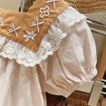 thumbnail image 5 of WEAIXIMIUNG Robes pour Filles Robe d'Été Mignonne Décontractée Col Brodé Manches Courtes avec Manches Bouffantes pour 3 à 9 Ans, 5 of 5