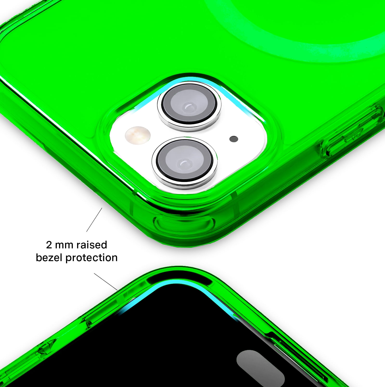 VELVET CAVIAR Neon Green iPhone 15 Case - Compatible with MagSafe - Clear Protective Phone Cases