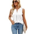 thumbnail image 1 of Beautyin Solid Color Hollow-out V-neck Slim-fit Vest Woman, 1 of 6