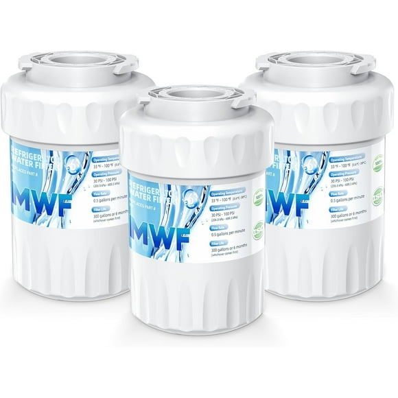 Replacement for GE MWF Water Filter, Smartwater MWFP, Kenmore 46-9991, Models MWFP, MWFINT, GWF, GWFA Water Filter, 3 Pack