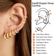 thumbnail image 3 of Silvora Gold Plated Small Hoop Earrings for Women Hypoallergenic Silver Huggie Hoops Earring Size 6/8/10/12/14/16/18/20mm Dailywear Cartilage Jewelry, 3 of 8