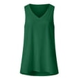 thumbnail image 6 of WCMZJ Womens Loose Fit Casual Flowy Tank Tops V Neck Trendy Sleeveless Side Split Summer Tops Clothes Outfits Green S, 6 of 6