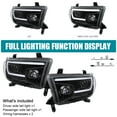 thumbnail image 5 of Spec-D Tuning Jet Black Projector Headlights w/ LED Light Bar Compatible with 2007-2013 Toyota Tundra, 2008-2017 Toyota Sequoia, Left + Right Pair Headlamps Assembly, 5 of 6