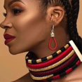 thumbnail image 4 of Multilayer Tribal Choker Necklace Colorful Rope Weave African Necklaces Woven Chockers Chunky Statement Necklace and Earrings Set for Women, 4 of 5
