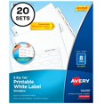 thumbnail image 2 of Avery Big Tab Printable Paper Dividers with White Labels 8 Tabs 20 Sets/Pack  120/Carton (14435VS), 2 of 2
