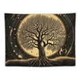thumbnail image 5 of Fenyluxe  Tree of Life Tapestry Wall Hanging Sun Moon Stars Tapestries Aesthetic Galaxy Wall Tapestry Nature Home Decoration for Living Room Bedroom 50x40inch, 5 of 6