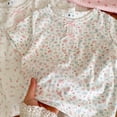 thumbnail image 5 of Amidoa Girls Summer 2 Piece Outfits Floral Print Cotton Short Sleeve and Casual Shorts Kids Clothing Set Multicolor Size 2T Multicolor Size 2T, 5 of 6