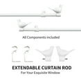 thumbnail image 3 of MERIVILLE 3/4" Diameter Farmhouse Single Window Treatment Curtain Rod, Bird Finials 28"-48", Glossy White, 3 of 5