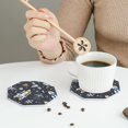 thumbnail image 6 of Pofeuu Space Cars Print Leather Coasters Set of 6, Round Cups Mugs Mat Pad for Home Kitchen Heat Resistant Drink Coasters,Octagon, 6 of 7