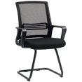 thumbnail image 1 of HOMCOM Ergonomic Desk Chair No Wheels, Padded Office Chair, Black, 1 of 10