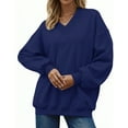 thumbnail image 4 of UVN Womens Oversized Sweatshirts Fall Winter Long Sleeve V Neck Hoodies Ladies Casual Loose Pullover Clothes, 4 of 7