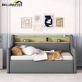 thumbnail image 2 of Bellemave Upholstered Daybed with Hydraulic Storage System Plywood, Medium Density Fiberboard, Gray, 2 of 10