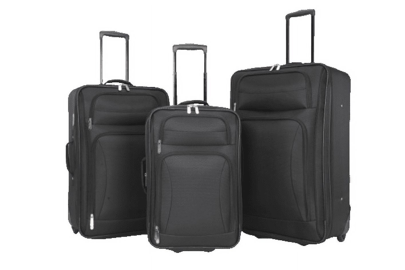 Protege Regency 24" Checked Polyester Softside Upright Luggage, All Ages, Black