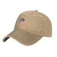 thumbnail image 2 of ZICANCN Adjustable Baseball Cap Women, Alphabet R America Usa Flag Hats for Men Adult Washed Cotton Denim Baseball Caps Fashion, Natural, 2 of 8