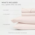 thumbnail image 4 of Noble Linens 4 Piece 100% Cotton Percale Sheet Set in Rose, King, 4 of 13