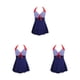 thumbnail image 2 of Qarigey Sexy Backless mujeres Swim Dress Beach Girls traje de baño moda Ladies traje de baño Swimdress ropa 2XL rayas blancas Type1 NO1, 2 of 6