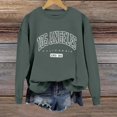thumbnail image 4 of Women's Sweatshirt Fall Lose Angeles Lett Print Sweatshirt Long Sleeve Crewneck Pullover Top Oversize Drop Shoulder Design Sweatshirts Navy M, 4 of 6