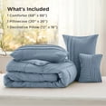 thumbnail image 5 of Twin Comforter Set - 3 Pieces Pinch Pleat Bed Set, Light Blue Boho Bedding for All Season, 1 Soft Comforter, 1 Pillowcase, 1 Decorative Pillow, 5 of 7