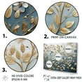 thumbnail image 3 of Designart "Minimalistic Blue And Gold Botanical Harmony" Wreath Floater Framed Wall Art Living Room, 3 of 5