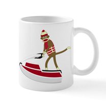 CafePress - Sock Monkey Jet Ski Coffee Mug - 11 oz Ceramic Mug - Novelty Coffee Tea Cup