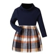 thumbnail image 2 of Tfken Toddler Girls Outfit Set High Neck Long Sleeve Solid Color Sweater Skirt Relaxed Classic-Fit Clothing Sets Navy Size 18-24 Months, 2 of 8