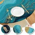 thumbnail image 4 of Blue and Gold Marble Sparkle Waves Pattern Round Fitted Tablecloth with Elastic Edge,Dining Table Cover Waterproof,Outdoor Round Tablecloth for Camping,Dining,Indoor and Outdoor, 4 of 7